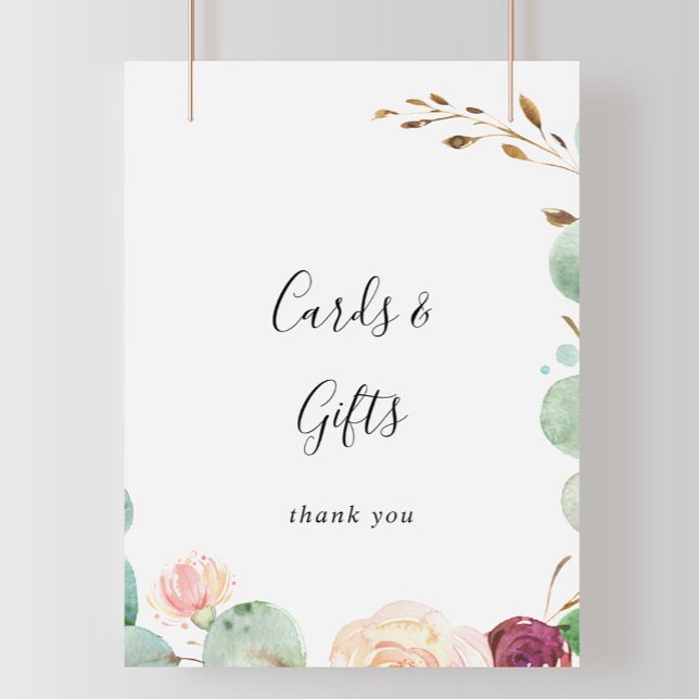 Poster Enseigne de Cartes et Cadeaux d'Eucalyptus Contemp (Créateur téléchargé)