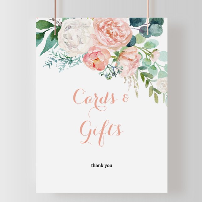 Poster Enseigne de Cartes et Cadeaux Floraux Tropicaux Ro (Créateur téléchargé)