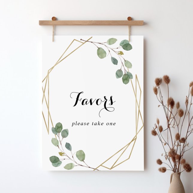Poster Enseigne de faveurs de calligraphie moderne géomét (Créateur téléchargé)