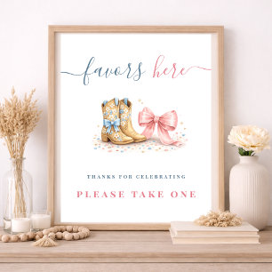 Poster Enseigne de Faveurs de Fête de Révélation de Sexe