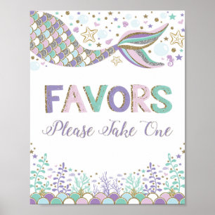 Poster Enseigne de faveurs de sirène Bar à bonbons Décora