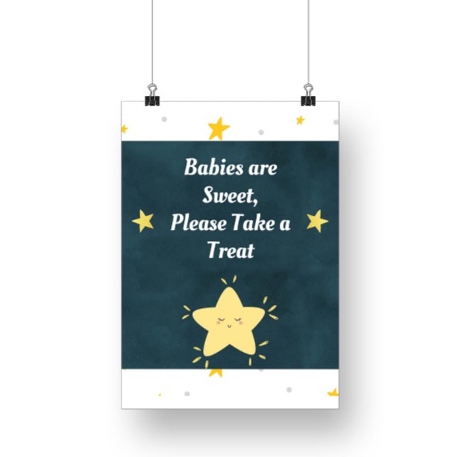 Poster Enseigne de fête de bébé Twinkle Twinkle Star (Créateur téléchargé)