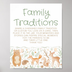Poster Enseigne de fête prénatale Traditions familiales e