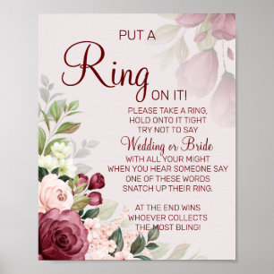 Poster Enseigne de jeu de baby shower "Watercolor Put a R