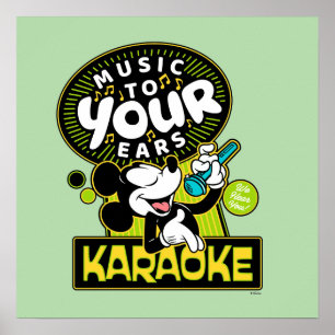 Poster Enseigne de karaoké Mickey Mouse Music To Your Ear