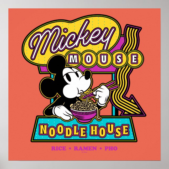 Poster Enseigne de la Maison de Nouilles de Mickey Mouse (Devant)