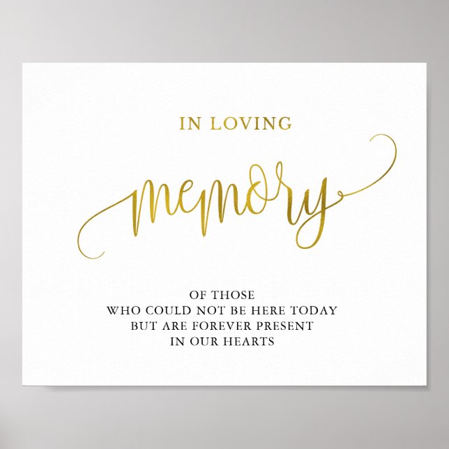Poster Enseigne de mariage en typographie dorée en souven (Devant)
