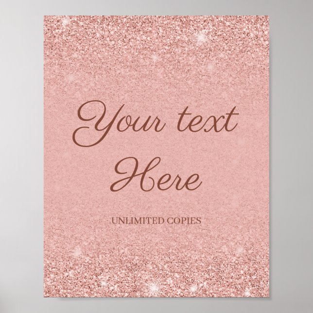 Poster Enseigne de mariage personnalisée scintillante en  (Devant)