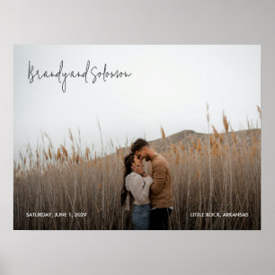 Poster Enseigne de mariage photo élégante moderne