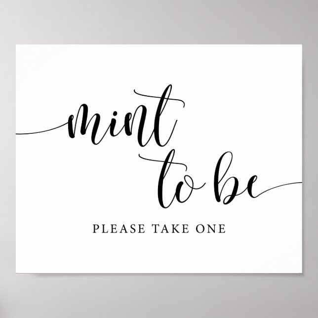 Poster Enseigne de Mariage Rustique Menthe Faveurs de Mar (Devant)