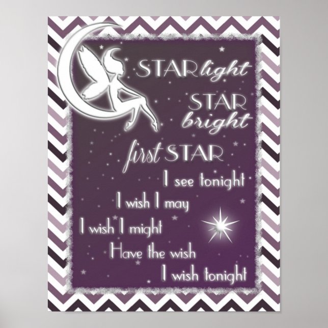 Poster Enseigne de nurserie Star Light Star Bright (Devant)