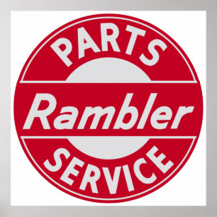 Poster Enseigne de pièces et service Rambler