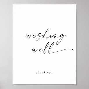 Poster Enseigne de puits des vœux en écriture moderne