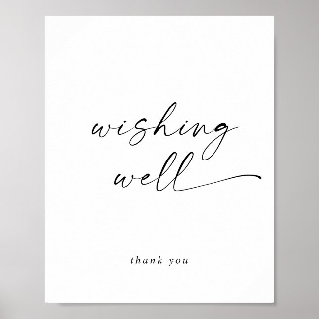 Poster Enseigne de puits des vœux en écriture moderne (Devant)