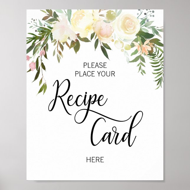 POSTER ENSEIGNE DE RECIPE DE LANCEMENT DE MARIAGE FLEURAL (Devant)