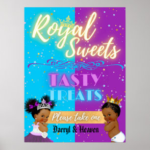 Poster Enseigne de révélation de genre Afro Violet Bleu R