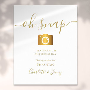 Poster Enseigne de signature script or Oh Snap