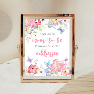 Poster Enseigne de station d'enveloppe Papillon Floral