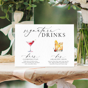 Poster Enseigne des boissons signature modernes et minima