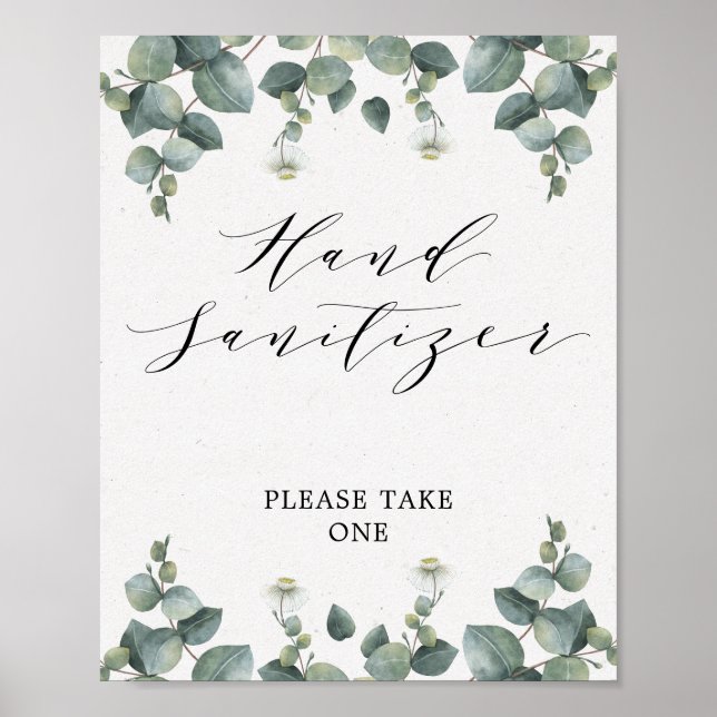 Poster Enseigne élégante de désinfectant pour les mains à (Devant)