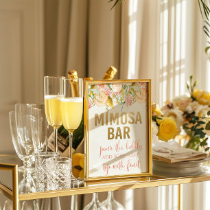 Poster Enseigne florale du bar Mimosa