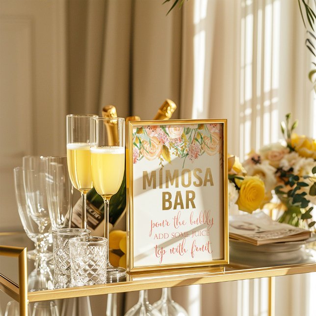 Poster Enseigne florale du bar Mimosa (Créateur téléchargé)