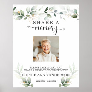 Poster Enseigne Funéraire Partagez un Souvenir de Végétal