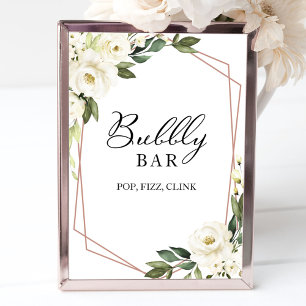 Poster Enseigne géométrique végétale bulleuse de bar péti