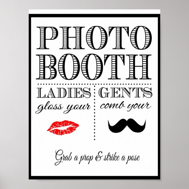Poster ENSEIGNE MARIAGE ou PHOTO BOOTH fête (Devant)