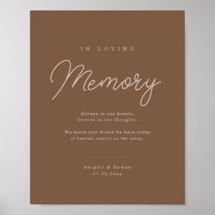 Poster Enseigne Mémorielle Minimaliste Marron Beige Moder