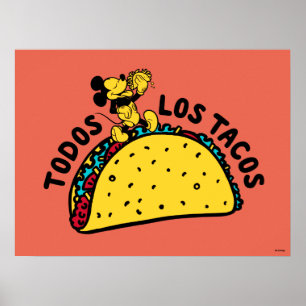 Poster Enseigne Mickey Mouse Tous Les Tacos