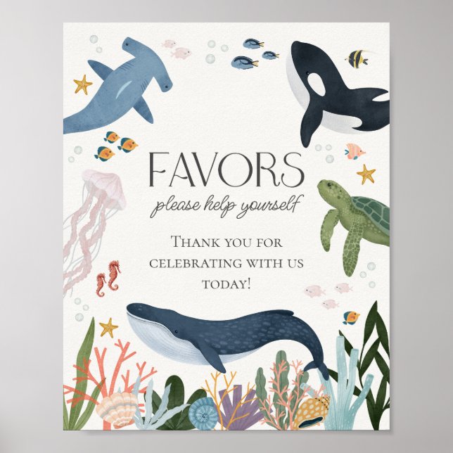 Poster Enseigne nautique Sous la mer Favors de l'océan (Devant)