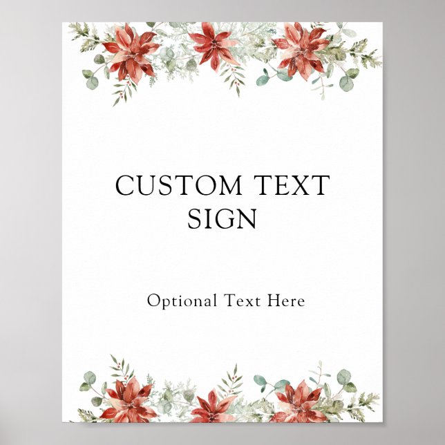 Poster Enseigne personnalisée avec texte pour les poinset (Devant)