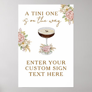Poster Enseigne personnalisée Baby Shower Pink Espresso M