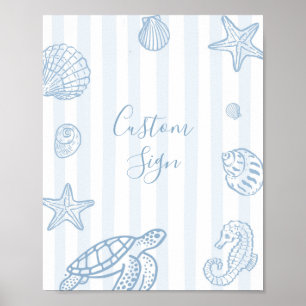 Poster Enseigne personnalisée Baby Shower Sea You Soon