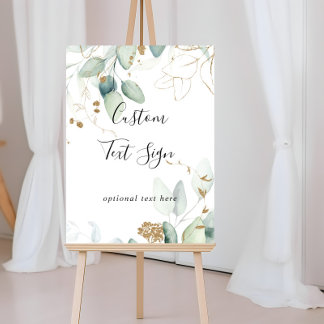 Poster Enseigne personnalisée en calligraphie Eucalyptus 