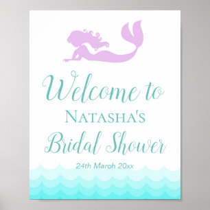 Poster Enseigne personnalisée Mermaid and Waves 8x10"