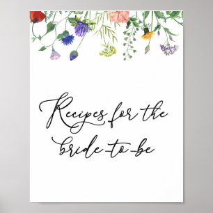 Poster Enseigne Recettes Fleur Sauvage et Abeilles Bourdo