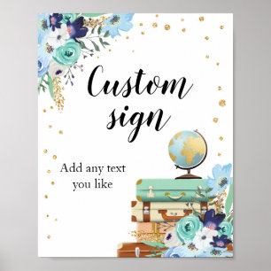 Poster Enseigne Sweet Adventures Voyage Douceur Globes Pe