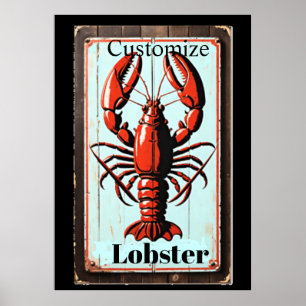 Poster Enseigne vintage homard Thunder_Cove
