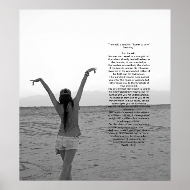 Poster Enseignement par Kahlil Gibran (Devant)