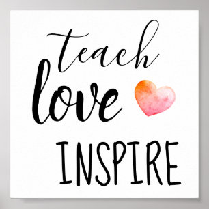 Poster Enseigner Amour Inspirer Enseignants