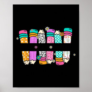 Poster Enseigner Amour Inspirer Professeur Crayon Rentrée