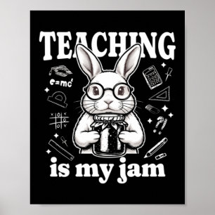 Poster Enseigner est ma passion - Lapin mignon