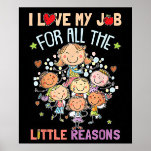 Poster Enseigner J'aime Mon Travail Pour Toutes Les Petit
