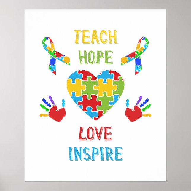 Poster Enseigner l'amour de l'espoir Inspirer (Devant)