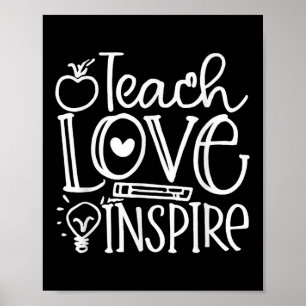 Poster Enseigner l'amour Inse Retro Enseignant Enfants Re