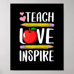 Poster Enseigner L'Amour Inspirer Retour À L'École Cadeau