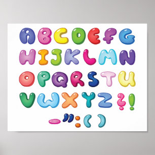 Poster Ensemble d'alphabets de bulles