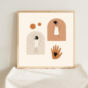 Poster Ensemble d'art géométrique féminin VI
